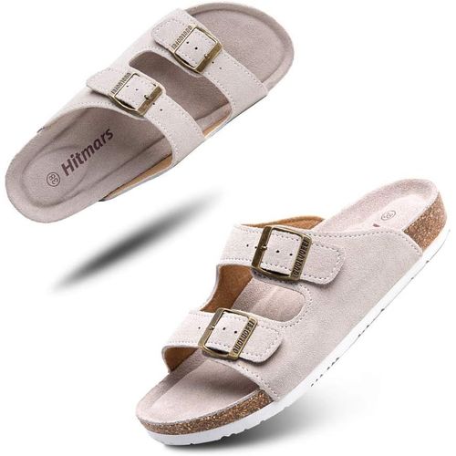 Kalanka-Mules Femme Homme Sandale Bout Ouvert Confort Tongs Plates Été Sandales Et Nu-Pieds Boucle Sabots Chaussure De Plage Noir Marron Bleu Eu 35-47