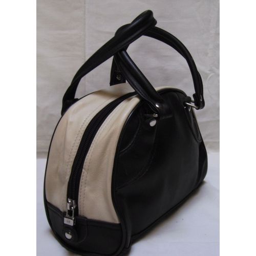 Petit Sac À Main noir et blanc cassé - T.U. N° 15763 - 100 % Pvc