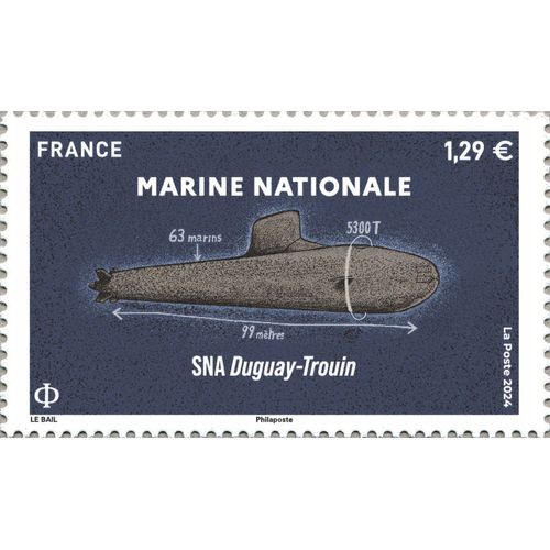 France 2024, Très Beau Timbre Neuf** Luxe Yvert 5825, Marine Nationale Sna (Sous-Marin Nucléaire D'Attaque) Duguay-Trouin.