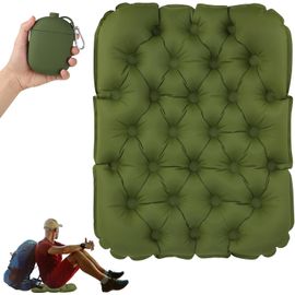 Sept-Tapis D'assise Pliable Coussin D'assise Gonflable Pour L'extérieur Portable Tapis De Sol Camping Tapis Siège Extérieur Tapis Sol Isolant Thermique, Pour Aventures En Plein Air Randonnée Vert