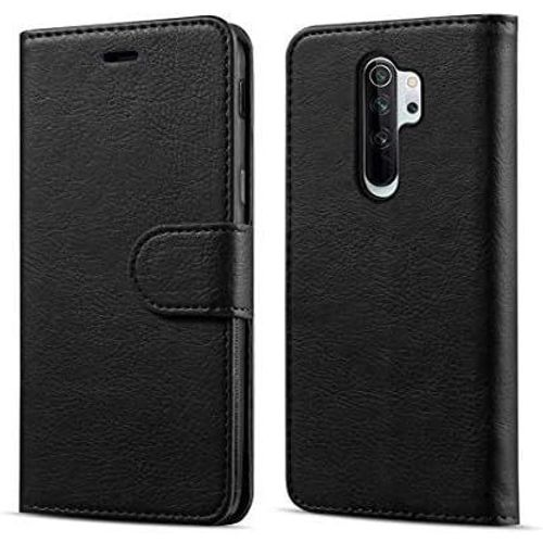 Coque Xiaomi Redmi Note 8 Pro Housse Etui Portefeuille Cuir Multifonction, Fermeture Magnetique A Clapet Anti-Choc Noir