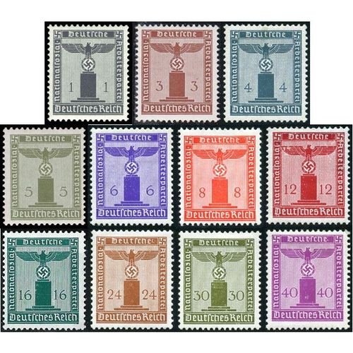 Allemagne, 3ème Reich 1942, Très Belle Série Complète Timbres De Service Neufs** Luxe Yvert 116 À 126, Aigle Et Croix Gammée Sur Socle, Sans Filigrane.