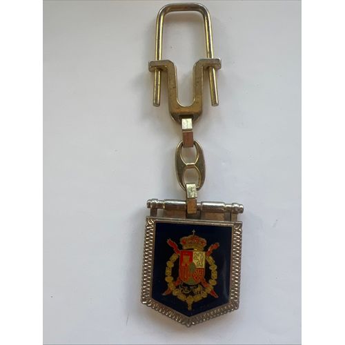 Ancien Vintage Porte Clés Écusson Et Rois D'Espagne Juan Carlos Et Sofia