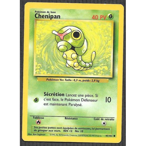 Carte Pokémon Chenipan 45/102 - Set Base Wizards (Fr)