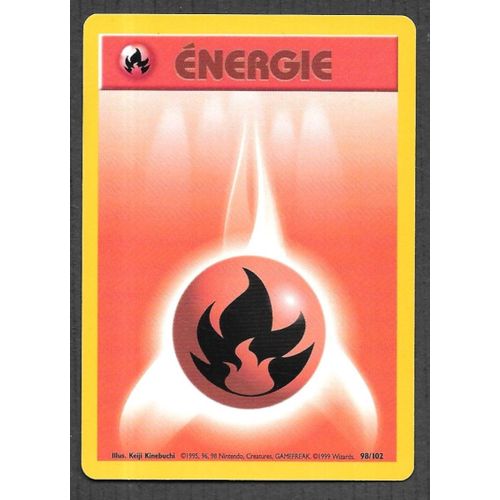 Carte Pokémon Énergie Feu 98/102 - Set De Base Wizards (Vf)
