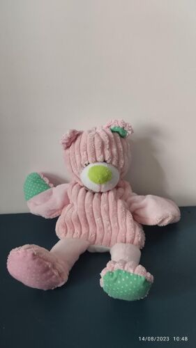 Doudou Marionnette Ours Rose Baby Nat'
