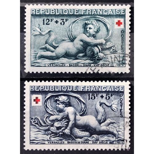 Série Croix Rouge 1952 (Bassin De Diane) - Très Jolis N° 937-938 Obl - France Année 1952 - Brn83 - N23543