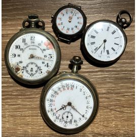 Lot De Montres À Gousset Et Bracelet Anciennes En Argent