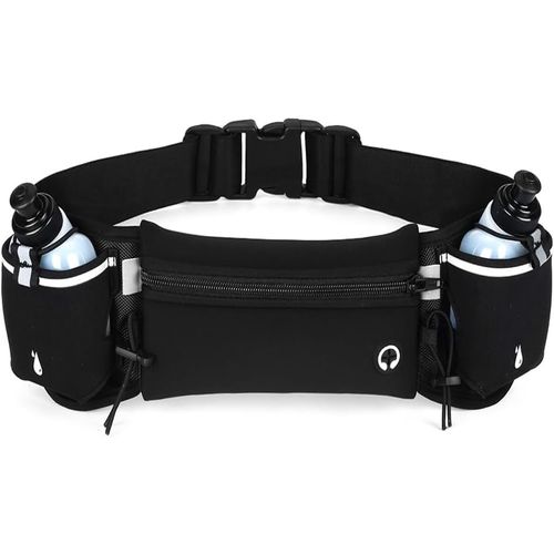 Ceinture Running - Aqsacokiya - Sac Banane Sport Belt Avec 2 Gourdes - Ceinture D'hydratation Réglable Homme Femme Randonnée Voyage