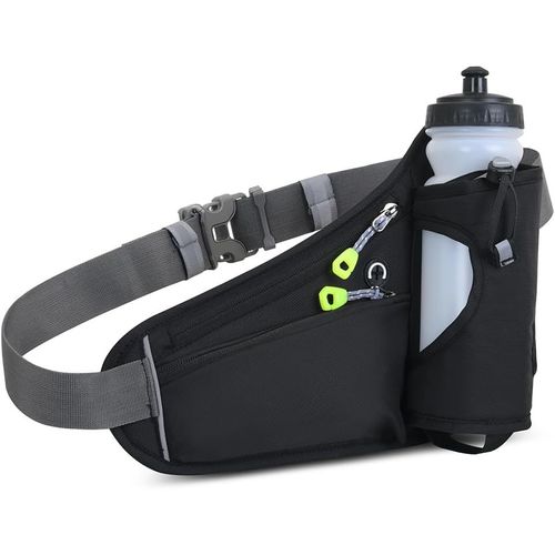 Ceinture Running - Aqsacokiya - Sac Banane Sport Belt Avec Poche Etanche - Ceinture Réglable Homme Femme Randonnée Voyage - Noir