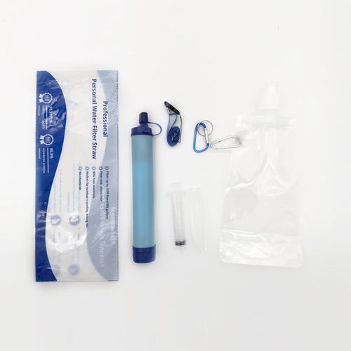 Apt-Mini Filtre À Eau Personnel En Paille, Kit De Survie D'urgence Portable, Filtre À Eau Personnel Pour La Randonnée, Le Camping, Les Voyages (Bleu)