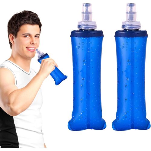 Acdsgd-2 Pcs Gourde Souple 500 Ml, Flasque Running, Soft Flask, Poche Hydaratation Bouteille Pliable, Sport Pliable Poche Hydratation Flacon Bouteille D'eau Pour Randonnée Marathon