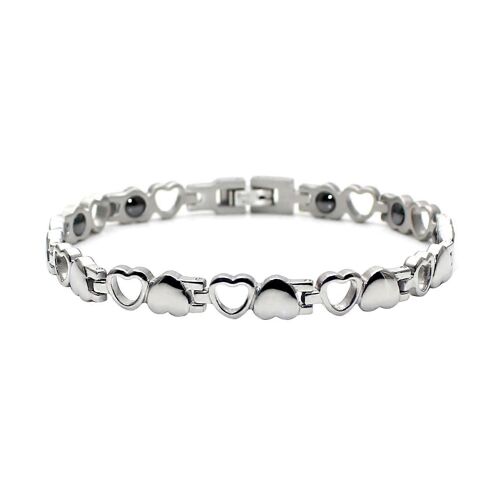 Bracelet En Acier Inoxydable Design Élégant Bracelet À Motif Coeur Creux Pour Couple Bracelet En Acier Inoxydable (Hommes)