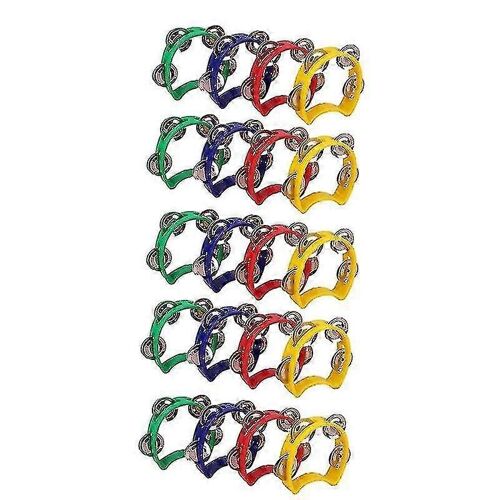 20pcs Instruments De Musique En Plastique Tambourin, Mini Tambourins Portatifs, Percussion Rhythm Party Mus