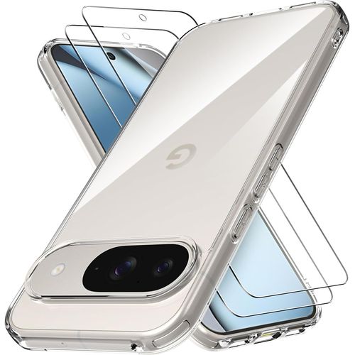 Coque Pour Google Pixel 10/Google Pixel 10 Pro +2 Pièces Verre Trempé - Coque Hybride Tpu Antichoc Et Pc Transparent Housse De Protection En Silicone Rigide Anti Choc Étuis[Z1948]
