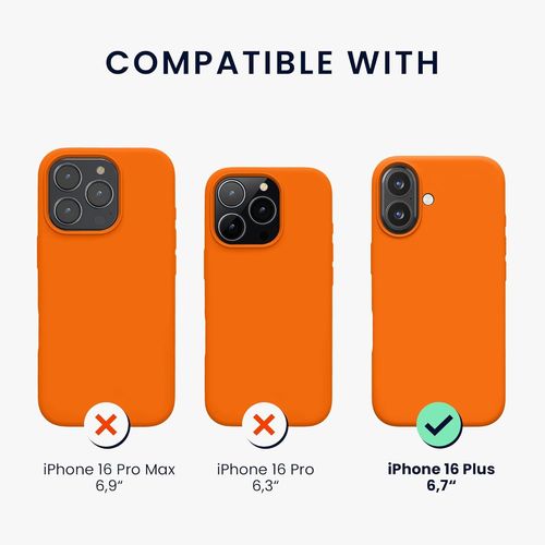 Housse Compatible Avec Apple Iphone 16 Plus Coque - Housse De Téléphone Protection Souple En Tpu Silicone - Orange Fruitée
