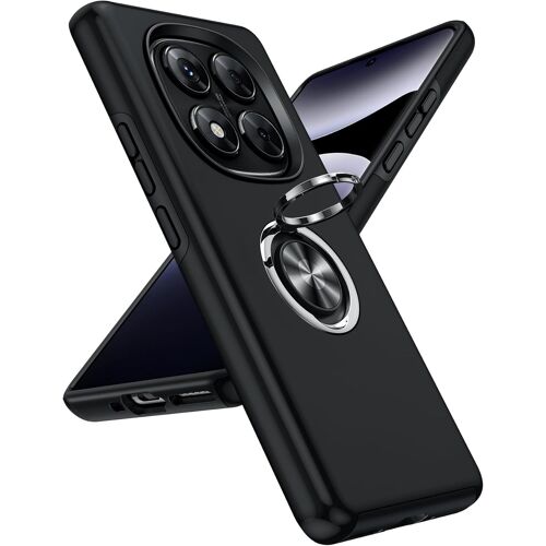 KALANKA-Coque pour Xiaomi Redmi Note 14 Pro 5G / 4G / 14 Pro Plus 5G Étuis, Téléphone Portable Xaomi TPU Etui, Protection 512 Go Smartphone Silicone Incassable Antichoc Invisible Anneau Housse - Noir