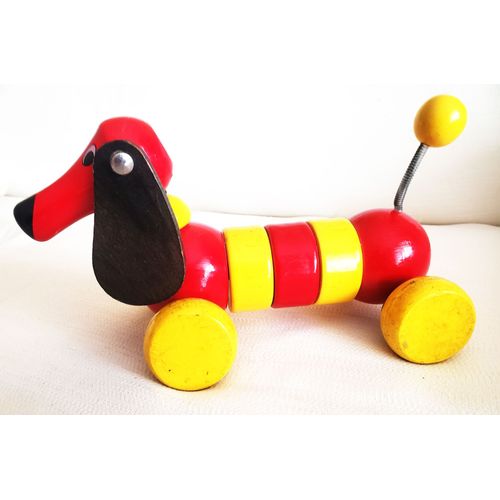 CHIEN A ROULETTES EN BOIS ANNES 50