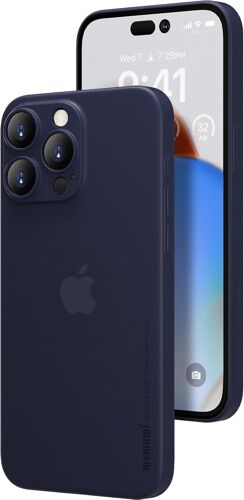 KALANKA-Coque pour iPhone 15 Pro, 0.3 mm Coque Ultra Mince, Finition Matte [Résistant aux Chocs, Antidérapant, Anti-Rayures].Coque de Protection pour iPhone 15 Pro -Trans-Bleu
