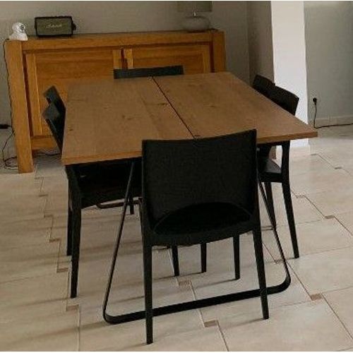 Table En Bois Massif Avec Pied En Fer Alinea Style Industriel