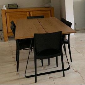 Table En Bois Massif Avec Pied En Fer Alinea Style Industriel