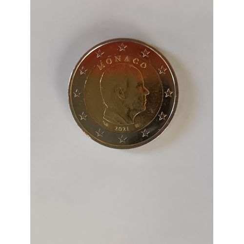 Pièce 2 Euros Monaco 2021 - Prince Albert Ii. Bon Etat.