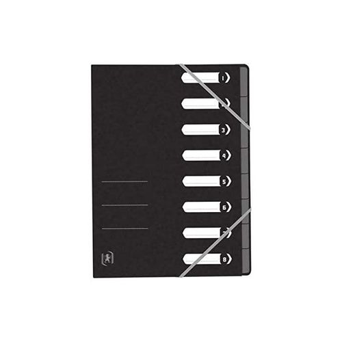 Oxford Trieur Top File+, A4, 8 Compartiments, Noir
