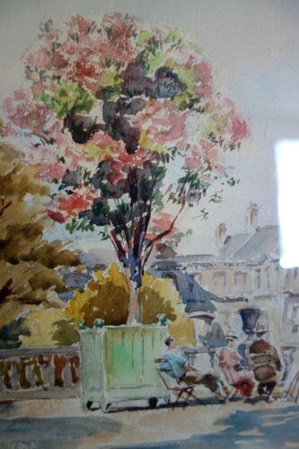 Aquarelle Originale Paris French Vintage Signée