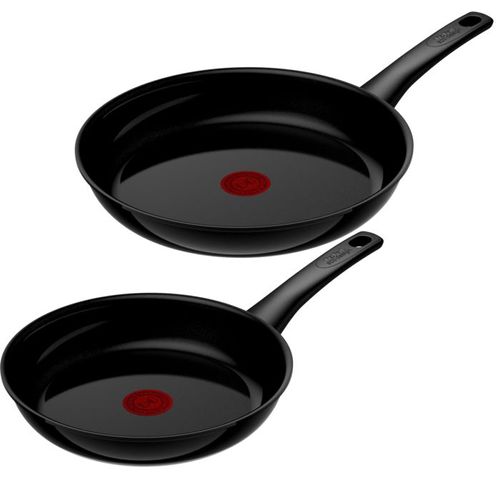 Tefal C4359032 Renew Black On, Lot De 2 Poêles 24/28 Cm, Revêtement Antiadhésif