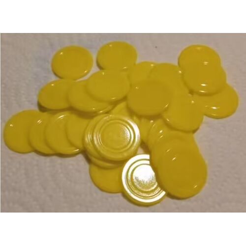 30 Jetons Plastique - Jaune - Pour Belote - Nain Jaune - Avec Rebord