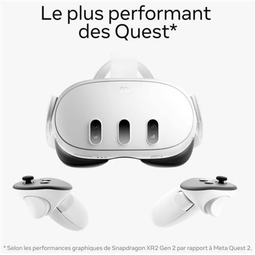 Casque Réalité Virtuelle Et Mixte Meta Quest 3 128 Go Blanc Avec Boite De Transport Anti-Choc