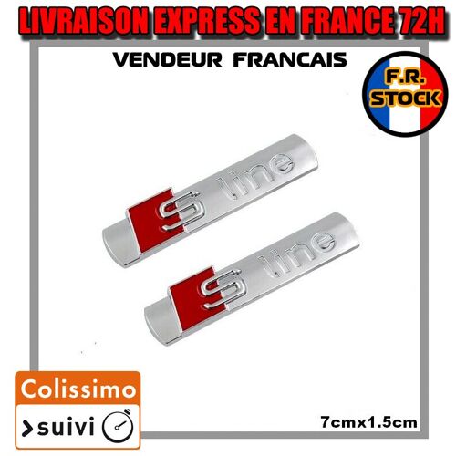 Lotx2 Sticker Bagde Audi Sline 3d Emblème Logo Brillant