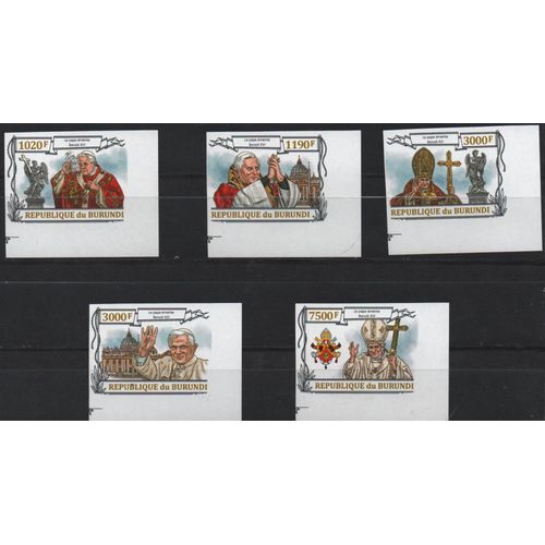 Burundi Timbres Le Pape Benoît Xvi , Non Dentelés 2013
