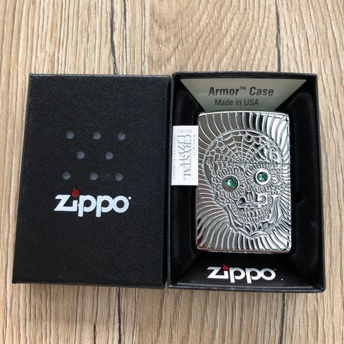 Zippo Briquet Neuf Amor Case Cristal Swarovski Vert 