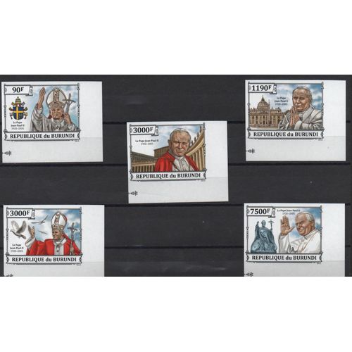 Burundi Timbres Le Pape Jean-Paul Ii , Non Dentelés 2013