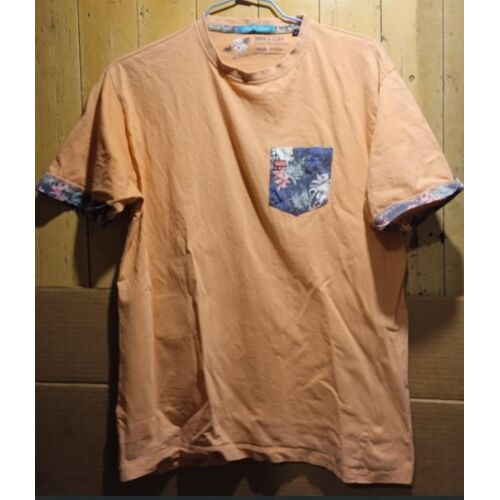 T-Shirt Homme - " D W R K &amp; Surf - Good Men Heritage " - Corail - Taille L