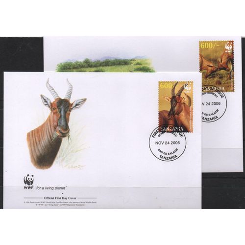 Tanzanie Enveloppes Tanzanie Animaux : Antilopes 4 Fdc Wwf