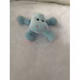 Doudou Peluche Hippopotame Tigex Bleu Petit Model 