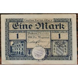 Billet Allemagne 1 Mark 11/1918 Beckum Gg 035,01