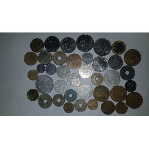 Lot De 39 Pièces Françaises De 1 Centime À 100 Francs Tous Différents