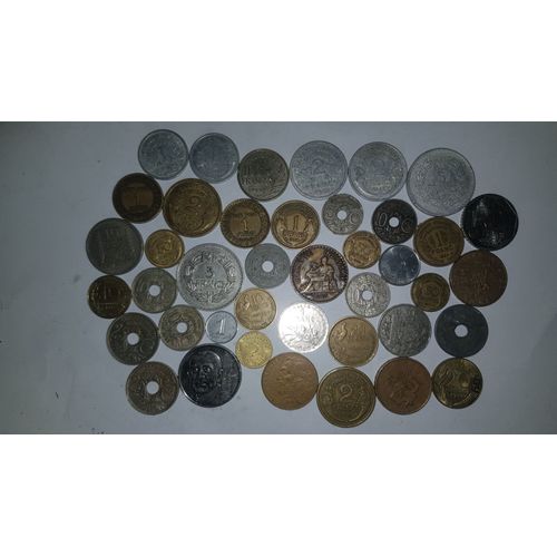 Lot De 41 Pièces Françaises De 1 Centime À 100 Francs Tous Différents