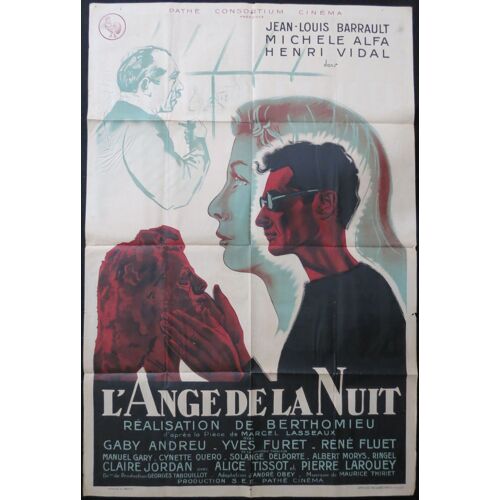 L' Ange De La Nuit - Film Pathé Consortium Cinéma 1944 André Berthomieu Avec Jean-Louis Barrault , Michèle Alfa , Henri Vidal , Simone Signoret - Affiche De Cinéma Originale 120x80 Cm - Movie Poster