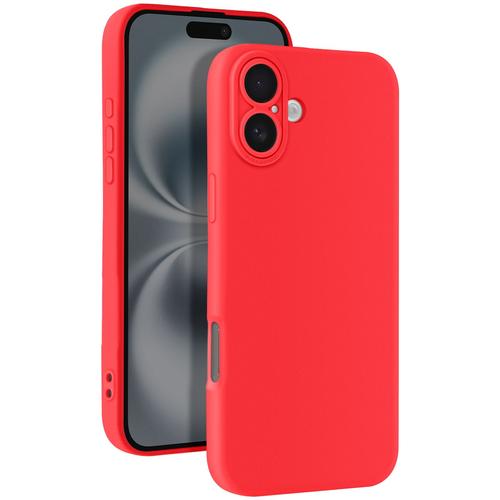 Coque pour iPhone 16 Plus Silicone Lisse Bloc Caméra Protégé Rouge