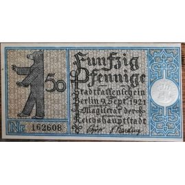 Billet Allemagne 50 Pfennig 09/1921 Berlin Grm 92,1 19/20