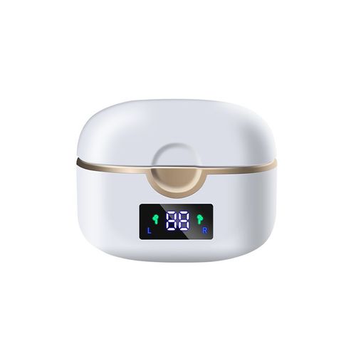 Casque Sans Fil Bluetooth 5.0 Avec Deux Haut-Parleurs Dynamiques Blanc