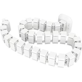 Duronic CM1DM WE Conduit de câble ? 130 cm pour Ranger des câbles ? Ajustable et Flexible ? Idéal pour sécuriser des câbles USB, Ethernet, Câble d'Alimentation ? Evite Tout Accident