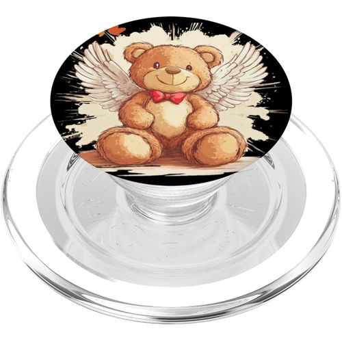 Kalanka-Heaven Sent : Ours En Peluche Amusant Avec Ailes Pour Adultes Et Enfants Popsockets Popgrip Pour Magsafe
