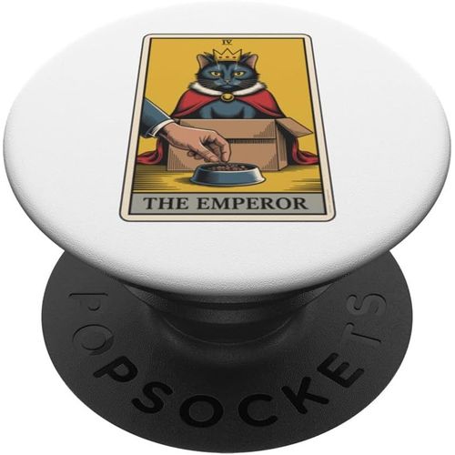 Kalanka-Carte De Tarot The Emperor Cat In Box Lover Funny Cat Popsockets Popgrip Adhésif