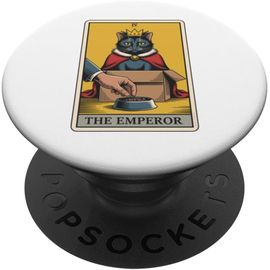 Kalanka-Carte De Tarot The Emperor Cat In Box Lover Funny Cat Popsockets Popgrip Adhésif