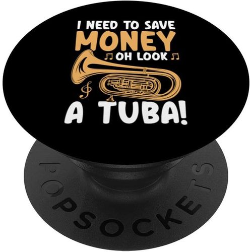 Kalanka-Tuba Funny Brass Design Pour Orchestre Graphique Tuba Player Popsockets Popgrip Adhésif
